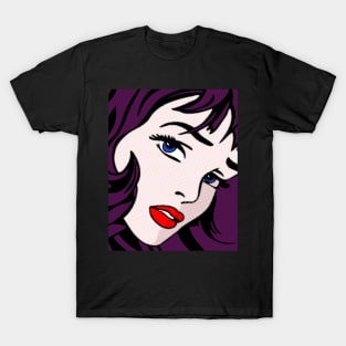 Comics Girl Purple T-Shirt